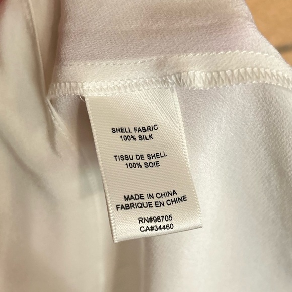 NWT Rebecca Taylor Blouse White Ivory Peplum V-Neck 100% Silk Size 12 - Picture 6 of 8